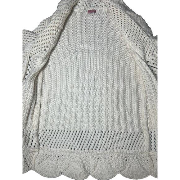 Anthropologie Hand Knit by Dolli Cream Cable Knit Cardigan – Merino Wool Cashmer - Picture 6 of 9